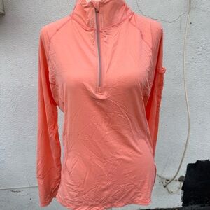 Women's Vibrant Coral Long Sleeve Top